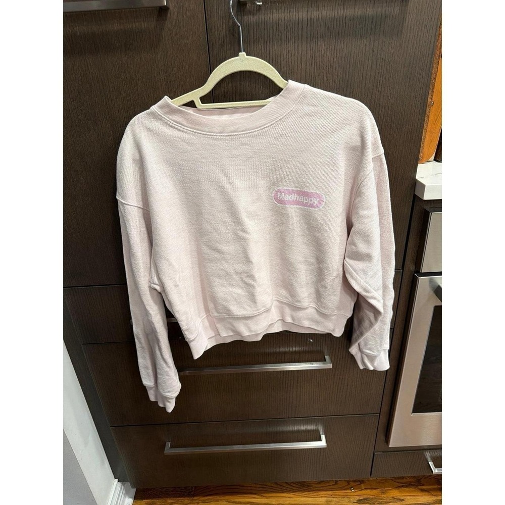Madhappy cropped sweatshirt pink an embroidered logo on the chest women's S-M